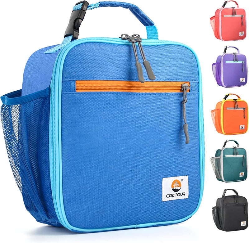 CaCTOUR Lunch Box Kids,Premium Insulated Lunchbox for Girls Boys,Soft Mini Cooler Bag Back to School Thermal Reusable Lunch Bag for Work School Picnic (Blue) - Image 1